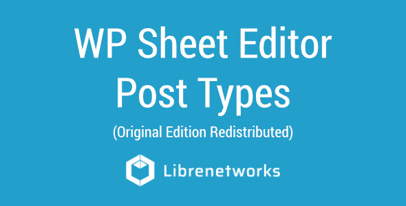 Download WP Sheet Editor Post Types Premium plugin for free